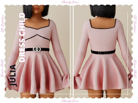 Júlia - Dress Child | Clarity Sims on Patreon Sims 4 Kid Cc Clothes, The Sims 4 Cc Clothing For Kids, Sims 4 Cc Children Clothes, Sims 4 Cc Clothes Kids Girl, Kids Sims 4 Cc Clothes, The Sims 4 Cc Kids Clothing, Sims 4 Cc Child Clothes Girl, The Sims 4 Cc Children Clothing, Sims 4 Kid Clothes