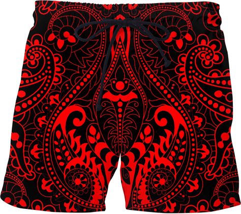 One Blood Paisley Style Graphic Pattern- Red And Black All Over Print https://www.rageon.com/products/one-blood-paisley-style-graphic-pattern-red-and-black-all-over-print?s=ios&aff=PteF Made with #RageOn Popular Swimwear, Paisley Fashion, First Blood, Swimming Trunks, Printed Swim, Graphic Patterns, Swim Trunks, Red And Black, Swim Shorts