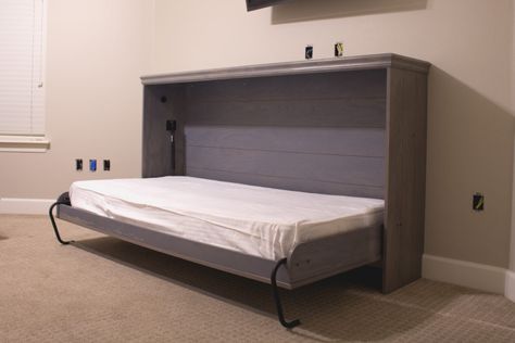 DIY Horizontal Murphy Bed – Woodbrew Horizontal Murphy Bed Ideas, Diy Horizontal Murphy Bed, Murphy Bed Ideas, Diy Murphy Bed, Murphy Bed Kits, Build A Murphy Bed, Horizontal Murphy Bed, Murphy Bed Ikea, Murphy Bed Desk