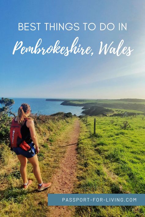 11 Best Things to Do in Pembrokeshire, Wales | Passport for Living Barafundle Bay, Pembroke Castle, Pembrokeshire Coast Path, Pembrokeshire Wales, Pembrokeshire Coast, Wales Travel, Europe Trip Itinerary, California Travel Road Trips, South Wales