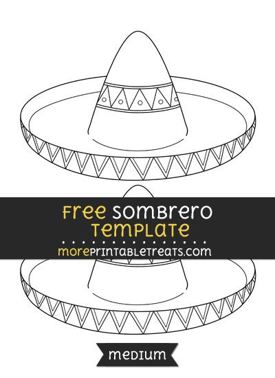 Free Sombrero Template - Medium Taco Hat Diy, Paper Plate Sombrero, Sombrero Printable Free, How To Make A Sombrero Out Of Paper, Diy Sombrero Mexican Hats, Sombrero Template Printable, Sombrero Craft For Kids, Mexican Sombrero Craft, Paper Sombrero Diy