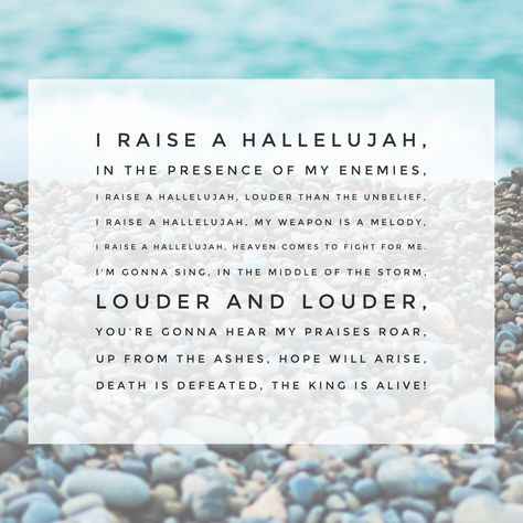 I Raise a Hallelujah I Raise A Hallelujah Quote, Raise A Hallelujah Wallpaper, I Raise A Hallelujah, Worship Scripture, Raise A Hallelujah, Christian Music Playlist, Worship Songs Lyrics, Worship Lyrics, Worship Quotes