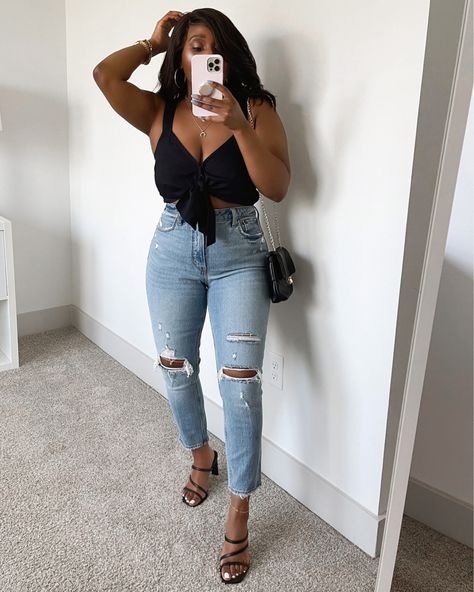 Brittney Cherelle, Updated Closet, Girls Night Outfit, Party Outfits Night, Dressy Casual Outfits, Torn Jeans, Causal Outfits, Cute Lazy Outfits, Autumn Night