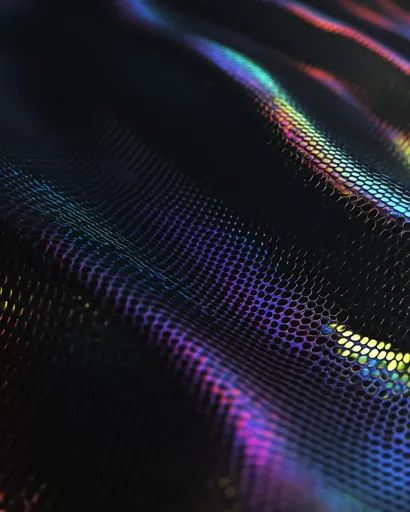 ↑↑↑ Larger size on website 🔸 A close-up of a black, iridescent fabric with a textured pattern of small circles. The fabric is sli 🔸 From Midjourney AI Image Dark Iridescent Aesthetic, Jaehaera Targaryen, Dark Iridescent, Iridescent Fabric, Iridescent Black, Black Iridescent, Abstract Composition, Out Of Focus, Textured Fabric