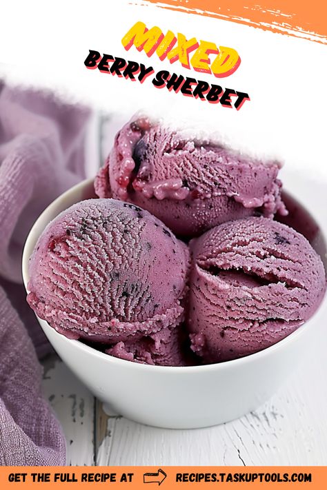 Indulge in the refreshing delight of homemade Mixed Berry Sherbet! This vibrant dessert combines the natural sweetness of strawberries, blueberries, and raspberries, creating a creamy yet light treat perfect for warm days. Dive into a step-by-step guide for making this colorful treat, complete with tips for achieving the ideal texture and flavor balance. Perfect for gatherings or a personal indulgence, this sherbet is sure to impress with its fresh ingredients and delightful taste. Discover the joy of crafting your own frozen dessert and Blueberries And Raspberries, Sherbet Recipes, Fruity Treats, Strawberries Blueberries, Refreshing Desserts, Fresh Ingredients, Mixed Berries, Breakfast Lunch Dinner, Few Ingredients