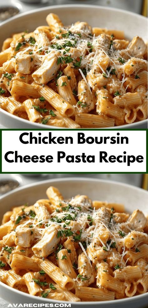 Need a flavorful dish that impresses? Discover the Chicken Boursin Cheese Pasta recipe, where succulent chicken meets aromatic Boursin cheese, creating a mouthwatering dinner idea that’s sure to delight guests and family alike. Chicken Boursin, Dinner Ideas For Parties, Quick Dinner Ideas For Two, Boursin Cheese Pasta, Easy Dinner Ideas For Two, Boursin Chicken, Easy Dinner Ideas For Family, Boursin Cheese Recipes, Party Dinners