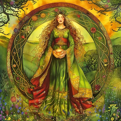 In Irish mythology, Danu is associated with the Tuatha dé Danann, possibly meaning "the peoples of the goddess Danu." While not explicitly named in original texts, Victorian folklorists tied Danu to motherhood and agricultural abundance. The etymology of her name is debated, possibly rooted in the Old Irish term "dán," meaning “artistic skill” or “poem.” 🌿 Although not directly part of extant Irish folklore, Danu is sometimes linked with Anu and resembles the Welsh figure Dôn from Mabinogion... Danu Goddess Celtic Mythology, Irish Folklore Art, Goddess Of Abundance, Dana Goddess, Danu Goddess, Celtic Goddesses, Irish Goddess, Irish Folklore, Pagan Spirituality