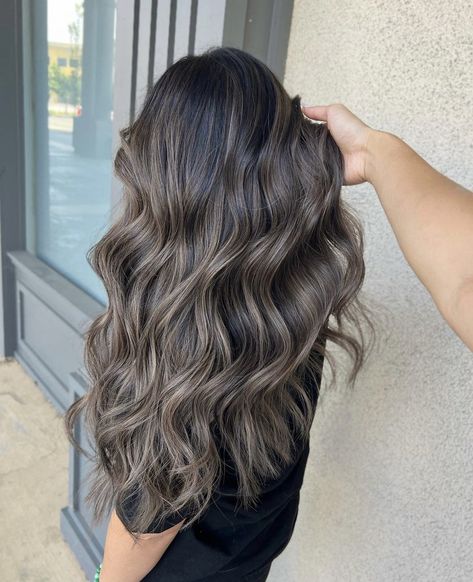 Heavy Highlights On Dark Hair, Ash Brown Hair Balayage, Heavy Highlights, Highlights On Dark Hair, Short Hair Brown, Light Brunette Hair, Balayage Hair Ash, Baylage Hair, Balayage Straight Hair