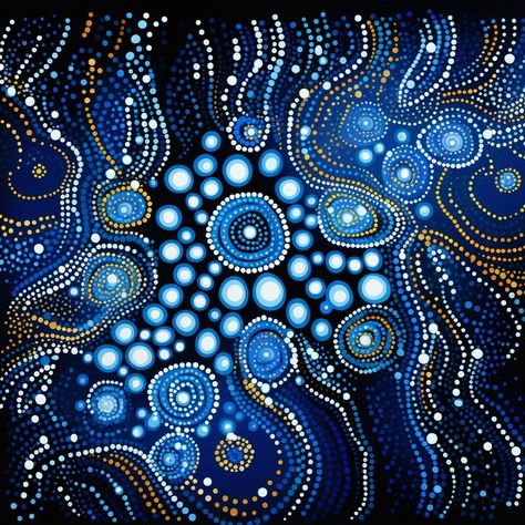 Aboriginal Dot Painting Animals, Blue Aboriginal Dot Painting, Contemporary Aboriginal Art Paintings, Green Aboriginal Art, Aboriginal Art Dot Painting, Australian Aboriginal Art, Aboriginal Dot Painting, Aboriginal Dot Art, Indigenous Australian Art