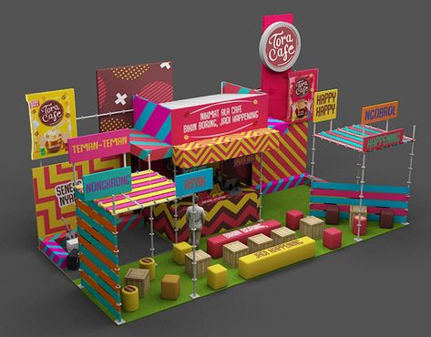 Proposed 10x5m Booth Design for Toracafe at Jakcloth 2018. Fishing Booth, Pink Retro Wallpaper, Booth Design Exhibition, Creative Booths, Game Booth, Event Booth Design, Stand Feria, Festival Booth, Event Layout