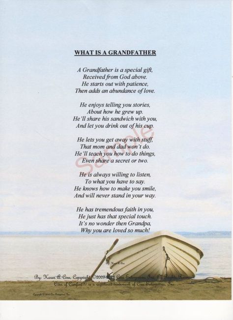 I love this poem becuase it describes my relationship I have with my grandpa. My grandpa and I are very close. God blessed me with him for a reason. He has had a huge impact on my life. He inspires me everyday to be a better person and I'm so thankful for him Infants Crafts, Son Poems, Fathers Day Poems, Memorial Quotes, Missing My Son, Fathers Day Crafts, Memories Quotes, Close Reading, Make You Cry