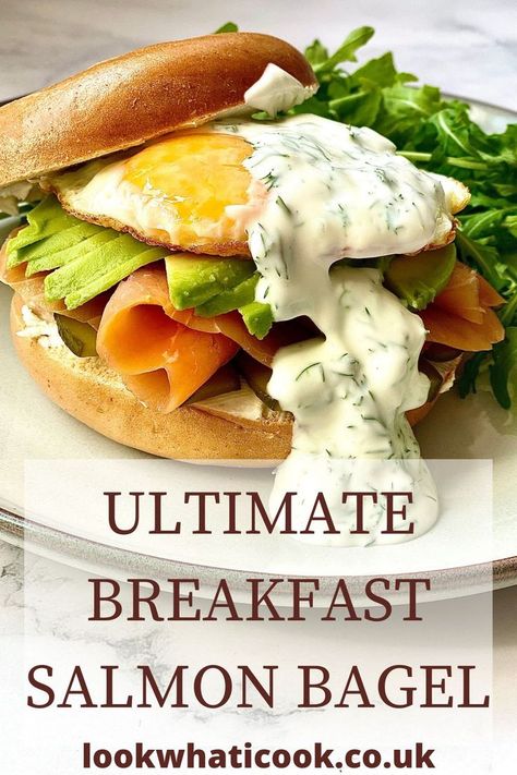 Bagel with salmon, cream cheese, dill sauce Smoked Salmon Bagel Breakfast, Salmon Bagel Breakfast, Cream Cheese Salmon, Breakfast Salmon, Bagel Sandwiches, Toasted Bagel, Smoked Salmon Breakfast, Avocado And Egg, Smoked Salmon And Eggs