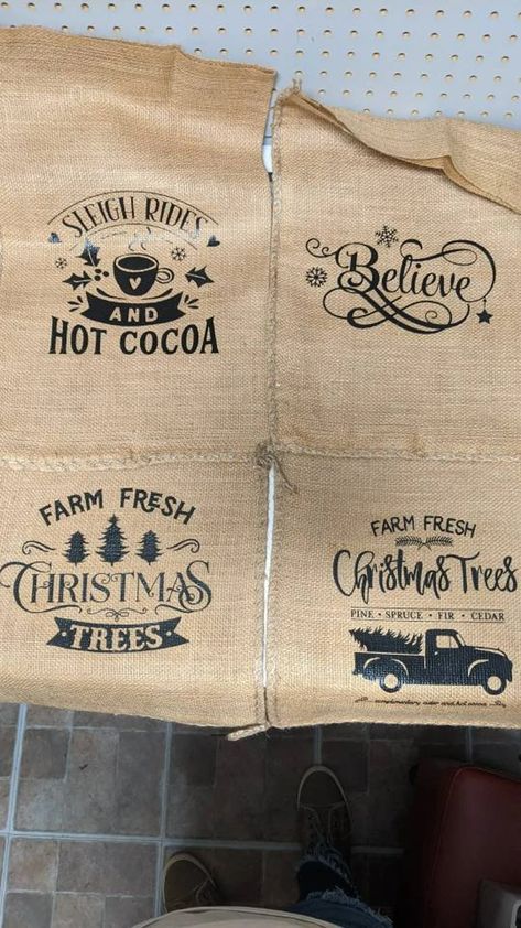 Lighted Burlap Bag - Etsy Canada Christmas Burlap Bags, Coffee Bags Burlap Decor, Beige Burlap Shopping Bag, Coffee Bean Burlap Bags Decor, Coffee Burlap Bag, Accent Lamps, Fresh Christmas Trees, Cedar Trees, Sleigh Ride