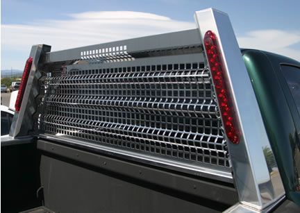 . Custom Truck Flatbeds, Headache Rack Trucks, Flatbed Truck Beds, Truck Builds, Headache Rack, Cheap Rv, Hybrid Trucks, Side Lighting, Cool Truck Accessories