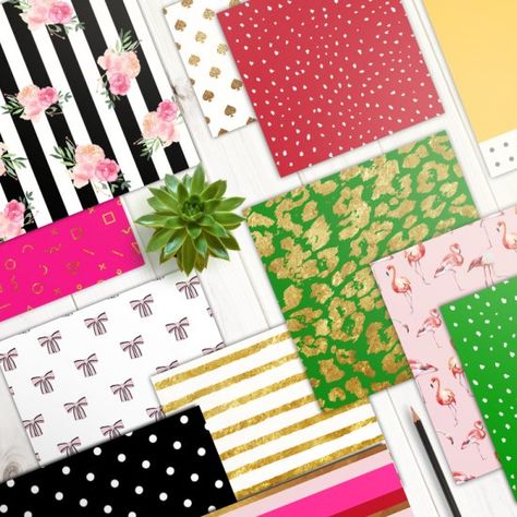 KATE SPADE INSPIRED FREE PRINTABLES Kate Spade Mood Board, Glam Color Palette, Girly Decor, Kate Spade Inspired, Paper Packs, Planning And Organizing, Graphic Design Resources, Cute Stationery, Scrapbooking Paper