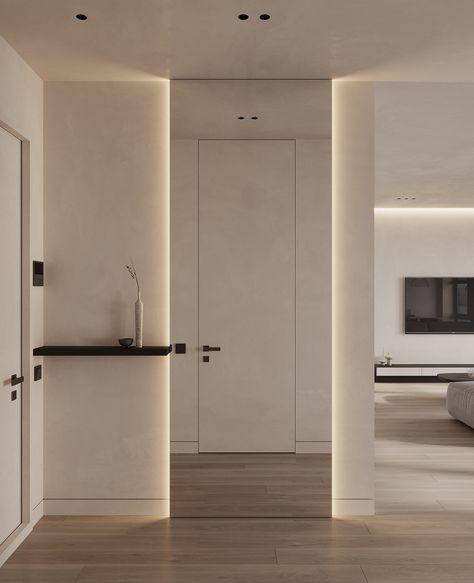 Vstupná Hala, Interior Minimal, Cladding Design, Entrance Furniture, Corridor Design, Minimal Interior Design, Home Hall Design, Hotel Room Design, Foyer Design