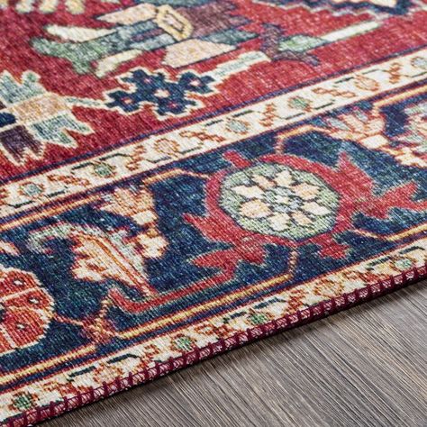 Bungalow Rose Derek-James Oriental Red/Navy Area Rug & Reviews | Wayfair