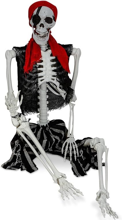 Outdoor Skeleton, Life Size Skeleton, Pirate Skeleton, Halloween Haunted House Decorations, Halloween Office, Halloween Skeleton Decorations, Pirate Decor, Halloween Party Props, Pirate Fashion