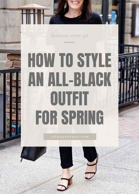 Monochromatic Black Outfit, Monochromatic Outfit Black, Black Monochromatic Outfit, All Black Wardrobe, Black Jeans Outfit Spring, Black Spring Outfits, Black Top Outfit, Jeans Outfit Spring, Outfit For Spring