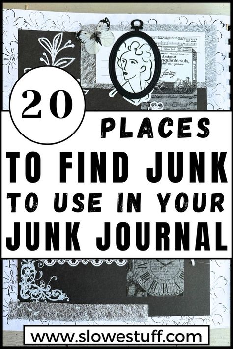 Image of junk journal pages and scrapbook pages with the title scrapbook journal vs junk journal are they the same thing with website www.slowestuff.com listed Junk Journal Themes Ideas, Smash Book Inspiration, Junk Journal Ideas, Homemade Journal, Handmade Journals Diy, Altered Book Journal, Smash Journal, Diy Journal Books, Wreck This Journal