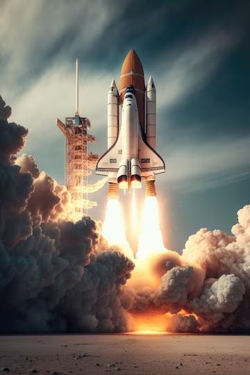 Free AI Image | Spaceship takes off into the starry sky from station Space shuttle rocket concept starts into space creating smoke trails and clouds Rocket Concept, Nasa Rocket, Indian Space Research Organisation, Spaceship Interior, Nasa Images, Gk Questions And Answers, Gk Questions, Above The Clouds, Space Shuttle