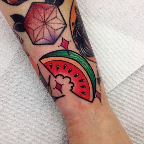 See this Instagram photo by @missquartz • 130 likes Lemon Tattoo, Watermelon Tattoo, Sara Fabel, Live Tattoo, Tattoo Sleeve Filler, Fruit Aesthetic, Fruit Tattoo, Colorful Tattoos, Water Lemon