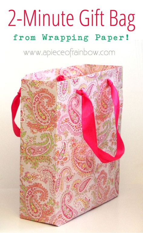 Bag From Wrapping Paper, Gift Bag From Wrapping Paper, Diy Gift Bags From Wrapping Paper, Diy Gift Bag, Homemade Gift Bags, How To Make A Gift Bag, Diy Paper Bag, Sac Diy, Gift Wrapping Techniques