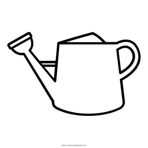 Watering Can Coloring Page, Watering Can Template Free Printable, Watering Can Template, Preschool Materials, Neti Pot, Watering Pot, Crafty Kids, Kids Coloring, Templates Printable Free