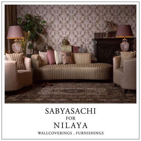 Sabyasachi Wallpaper Living Room, Nilaya Wallpapers Sabyasachi, Sabyasachi Wallpaper, Wallpaper 2024, Asian Paints, Wallpaper Living Room, Simple Ideas, Drawing Room, Wallpaper Ideas