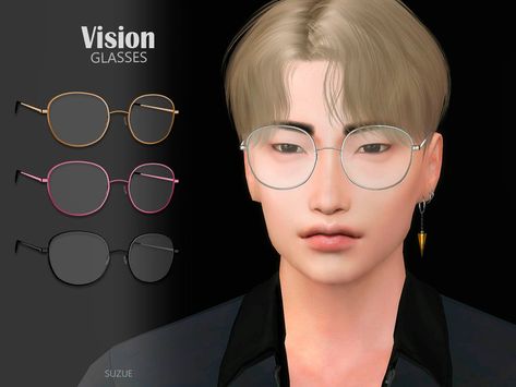 Circle Glasses Men, Wire Frame Glasses, Circular Glasses, Circle Glasses, Sims 4 Cc Eyes, Nerd Glasses, Sims 4 Cc Makeup, Vision Glasses, Glasses Makeup