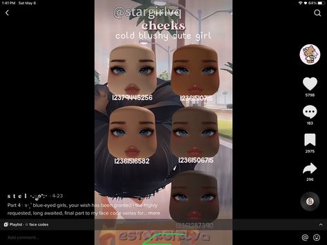 Blue Eyes Berry Avenue Code, Bloxburg Blue Eye Face Codes, Berry Avenue Face Codes Blue Eyes, Berry Avenue Codes, Bloxburg Outfits, Berry Codes, Cold Girl, Blue Eyed Girls, Baddie Outfits Ideas