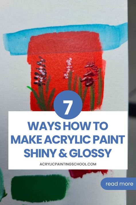 How to make acrylic paint glossy and smooth? Head over to the blog for 7 easy methods on how to make acrylic paint shiny and learn about the different acrylic paint finishes. Painting Tips For Beginners, Liquitex Acrylic Paint, Painting School, Apple Barrel, Acrylic Painting Tips, How To Make Paint, Beginner Painting, Painting Tips, Gouache Painting