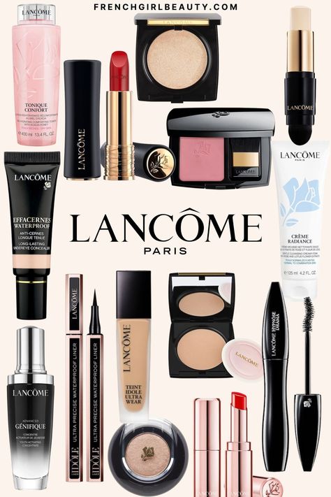 Lancome Makeup Products, French Makeup Products, Luxury Makeup Aesthetic, French Girl Makeup Look, Lancome Cosmetics, Lancome Eyeliner, France Shopping, French Girl Makeup, Lancôme Makeup