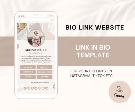 Create a custom bio link for Instagram, TikTok, and more with our easy-to-use link in bio. #Link_In_Bio_Template #Link_In_Bio_Page_Design #Instagram_Bio_Template #Undangan_Wedding Bio For Online Shopping Page, Link In Bio Template, Link In Bio Page Design, Instagram Bio Template, Bio Template, Top Fonts, Tiktok Link, Website Fonts, Template Instagram