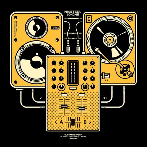 DJ Kit by Khurshed Shermatov on Dribbble Dj Kit, Speaker Illustration, Halftone Illustration, Rolling Loud, Music Speakers, Afrocentric Art, Mini Drawings, Cassette Tapes, Global Community