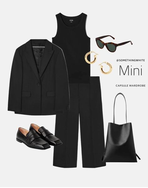 Total Black Outfit, Transition Outfits, Professional Wardrobe, Paris Outfits, Total Black, Looks Street Style, Minimalist Wardrobe, Total Look, Queenstown