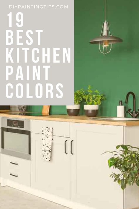 Kitchen Paint Green Walls, Green Ceiling Kitchen, Bright Green Kitchen Walls, Colourful Kitchen Walls, Green Painted Walls Kitchen, Colour Schemes For Kitchen, Colored Kitchen Walls, Green Wall Kitchen Ideas, Small Kitchen Wall Colors