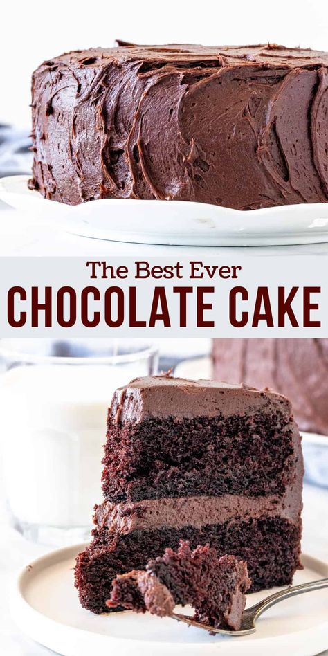 Homemade Chocolate Buttercream Frosting, Live Well Bake Often, Chocolate Buttercream Frosting Recipe, The Best Chocolate Cake, Amazing Chocolate Cake Recipe, Pan Sin Gluten, Homemade Chocolate Cake, Chocolate Buttercream Frosting, Buttercream Frosting Recipe