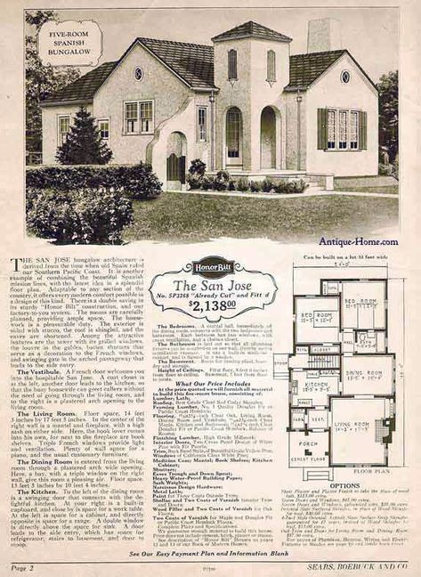 1920's spanish bungalow floor plans - Google Search 1920s House Plans, Sears Homes, Craftsman Bungalow House Plans, Spanish Revival Home, Spanish Bungalow, Bungalow Floor Plans, 1920s House, Sears Catalog, Revival Architecture