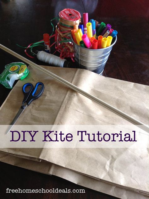 How to Make a Paper-Bag Kite. Step by step instructions on how to create a kite your children will love. Diy Kite, How To Make A Paper Bag, Crafty Kids, Childrens Crafts, Kites, Summer Crafts, Brown Paper, Spring Crafts, Arts And Crafts For Kids