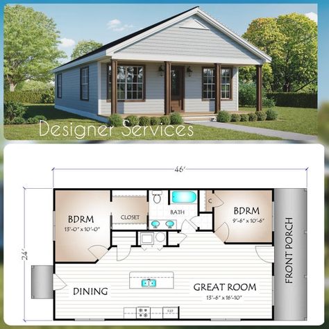 Comfortable House, Retirement House, Custom Floor Plans, Design Tricks, A Small House, Small House Floor Plans, Building Plans House, Plans House, Tiny House Floor Plans