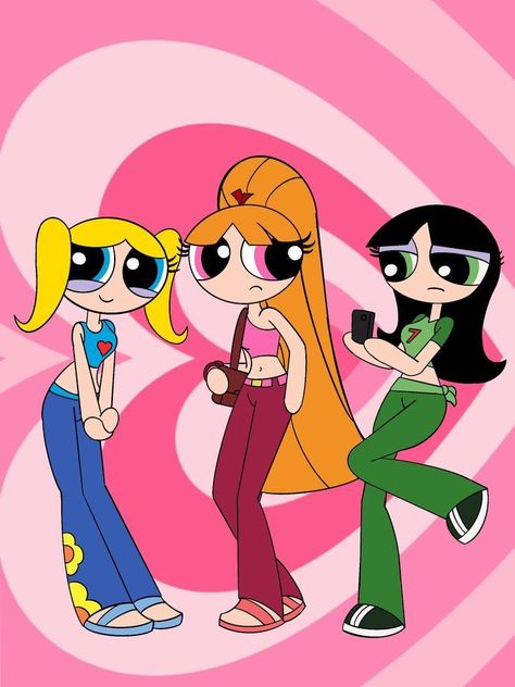 Powerpuff Girls Teenagers, Super Power Girl, Powerpuff Kızları, Powerpuff Girls Wallpaper, Powerpuff Girls Fanart, Best Friends Cartoon, Friend Cartoon, The Powerpuff Girls, The Powerpuff