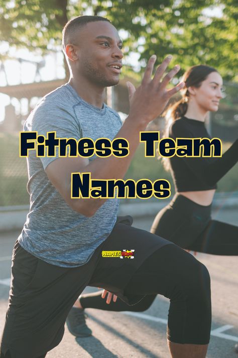 Fitness team names Fitness Team Names, Gym Group, Football Team Names, Group Names Ideas, Team Motivation, Running Team, Catchy Names, Team Goals, Buddy Workouts