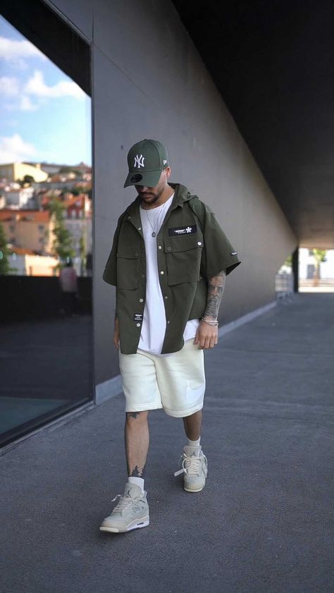 gonolivier on Instagram: Summer fit check 😎 rate it from 1-10! Tee: @nike Shirt: @mod_wave_movement Shorts: @nike Socks: @zara Shoes: Air Jordan 4 Retro Off… Nike Air Jordan 4 Outfit, Jordan 4 Outfit Men Shorts, Jordan Retro 4 Outfit Men, Jordan Shorts Outfits For Men, Jordan 4 With Shorts, Jordan 4 Summer Outfit, Shorts And Jordans Outfit, Nike Shoes Men Outfit, Jordan 4 Outfit Men Fashion Styles