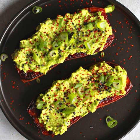 Sweet Potato Avocado Recipes, Sweet Potato With Avocado, Sweet Potato Avocado Toast, Eoe Recipes, Sweet Potato Avocado, Potato Avocado, Aip Breakfast, Grilled Sweet Potatoes, Clean Foods