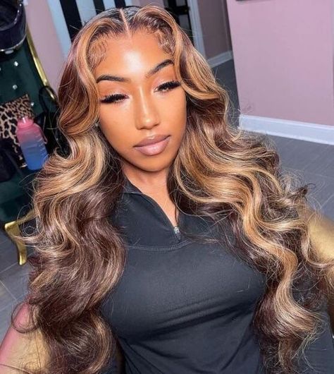 Highlighted Wig, Hair Colorful, Ombre Wig, Ombre Highlights, Honey Blonde Highlights, Straight Hair Bundles, Birthday Trip, Ombre Wigs, Colored Wigs