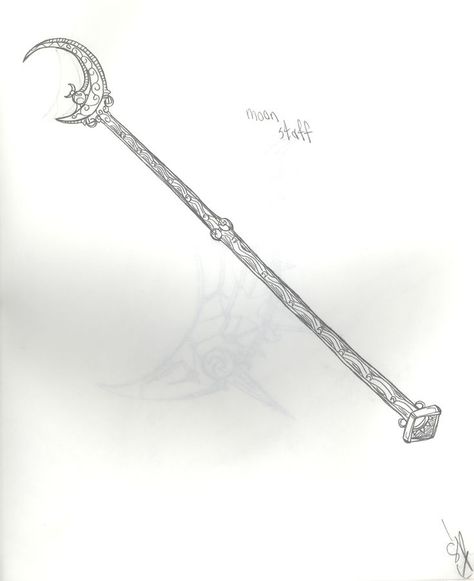 https://www.deviantart.com/nekekami/art/Moon-Staff-5741455 Moon Cleric, Fantasy Staff, Moon Staff, Character Aesthetics, The Wiz, Fantasy Books, Larp, Deviantart, Moon