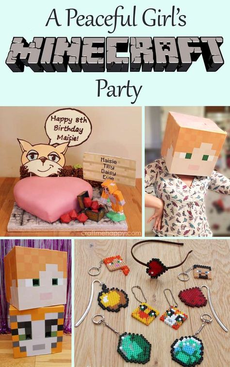 Ghostbusters Birthday Cake, Minecraft Party Bags, Minecraft Party Invitations, Minecraft Party Games, Minecraft Party Food, Minecraft Party Printables, Minecraft Birthday Party Ideas, Ghostbusters Birthday, Minecraft Party Decorations