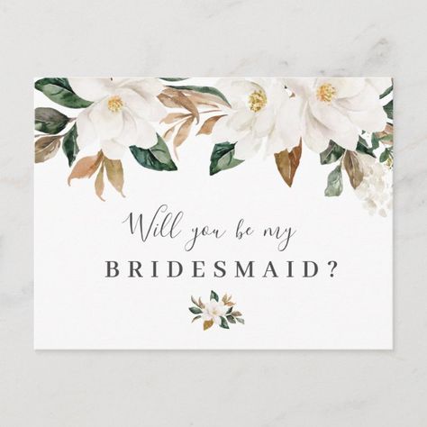 Create your own Invitation Postcard | Zazzle Will U Be My Bridesmaid, Emerald Wedding Decor, Bride Invitation, Botanical Wedding Theme, Bridesmaid Proposal Diy, Postcard Wedding Invitation, Be My Bridesmaid Card, Bridesmaid Luncheon, Bridesmaid Invitation