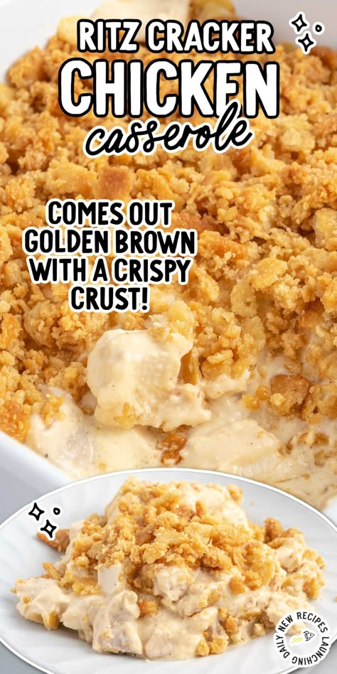 Chicken Casserole Ritz Cracker Topping, Ritz Cracker Crumb Topping, Chicken Casserole Recipes Ritz Crackers, Make Ahead Chicken Recipes For A Crowd, Ritz Cracker Chicken Casserole, Ritz Chicken Casserole, Ritz Chicken, Ritz Cracker Chicken, Cracker Chicken